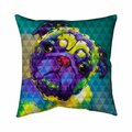 Fondo 26 x 26 in. Geometric Curious Pug-Double Sided Print Indoor Pillow FO2791736